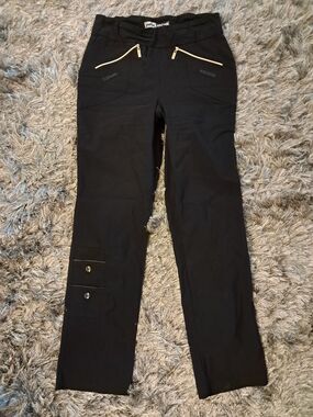 Jamie Sadock Black Golf Pants with Gold Zipper Details 12